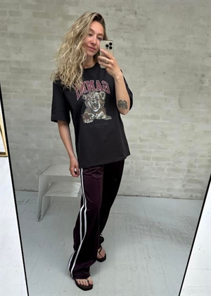 Heavy cotton jersey tiger caviar tee Phantom A1050248 Ganni